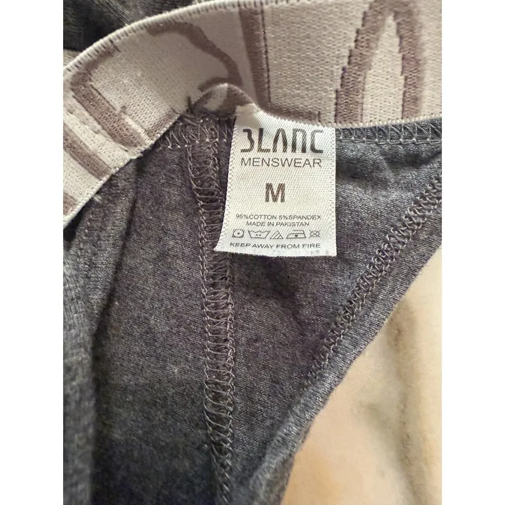 NEW Set Of 3 Blanc Menswear Cotton Classic G-String Thong Color Grey Size Medium